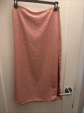 Satin Midi Skirt Floral - Women